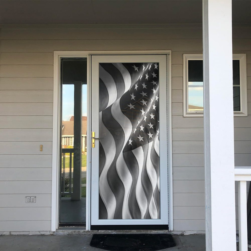 Draped American Flag - Storm Door Decal