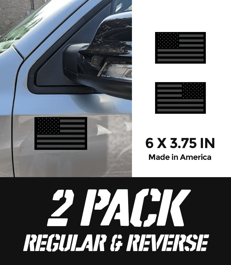 American Flag Mini Decal 2-Pack (Regular & Reverse)